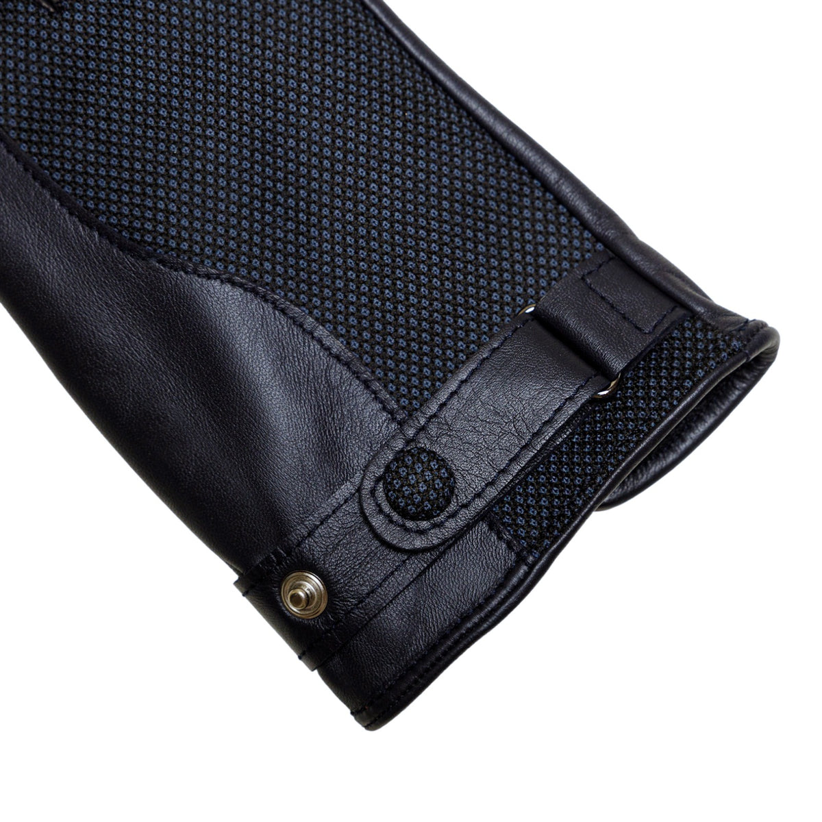Men's nappa leather and Holland&Sherry wool gloves with strap and cashmere lined