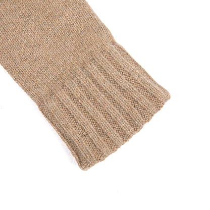 Men's natural pink cashmere gloves with side opening and chrome-free leather piping