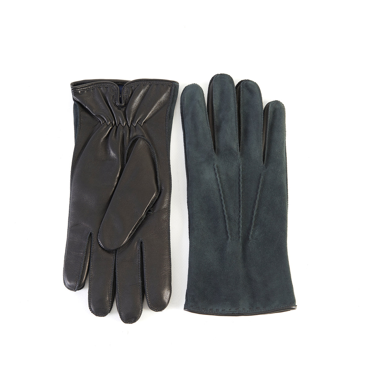Herrenhandschuhe aus Nappa- und Wildleder mit Futter aus Kaschmirmischung