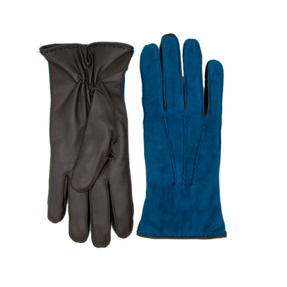 Herrenhandschuhe aus Nappa- und Wildleder mit Futter aus Kaschmirmischung