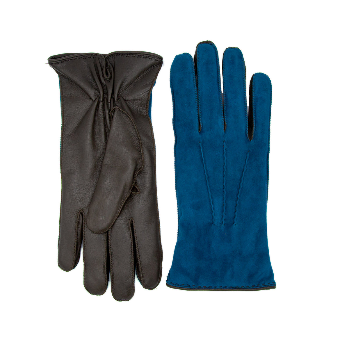 Herrenhandschuhe aus Nappa- und Wildleder mit Futter aus Kaschmirmischung