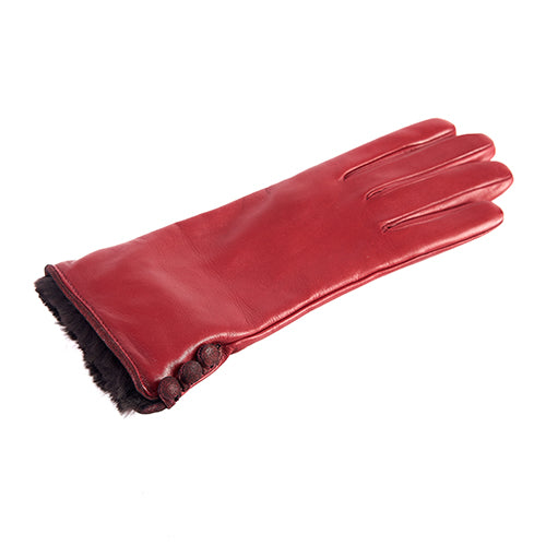 Women's ruhm nappa leather gloves with faux fur
