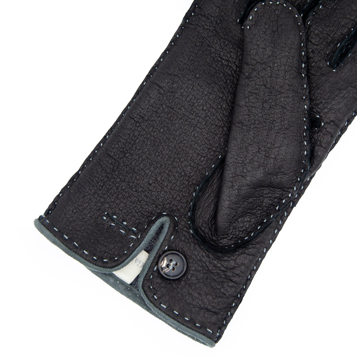 Men's cork peccary leather gloves cashmere lined
