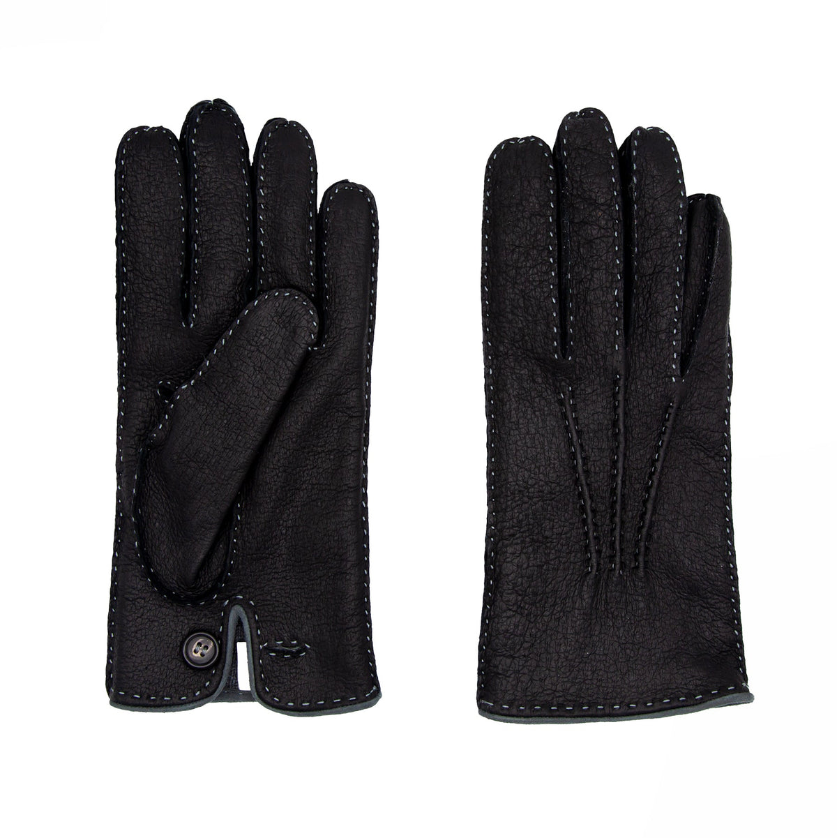 Men's cork peccary leather gloves cashmere lined