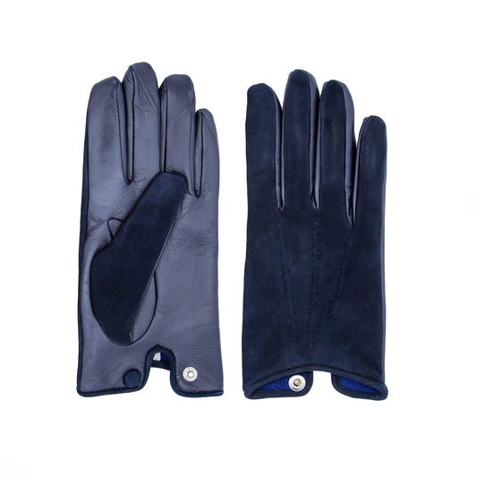 Nettuno: touchscreen leather gloves with a shower-proof suede top