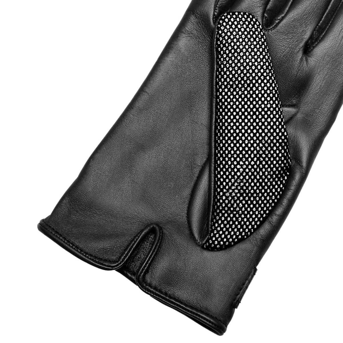 Men's nappa leather and Holland&Sherry wool gloves with strap and cashmere lined