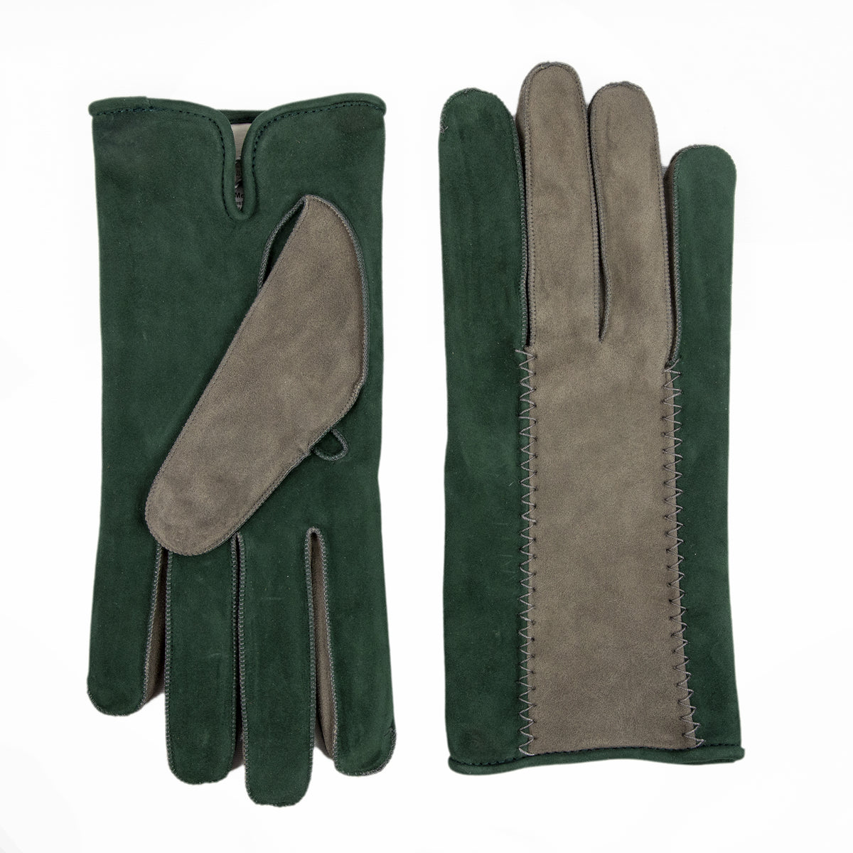 TRABUCCO -  Men's bicolor suede leathter gloves, mix cashmere lined